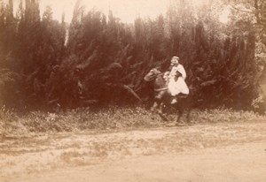 Algeria Man Riding horse gallop old amateur Photo 1895
