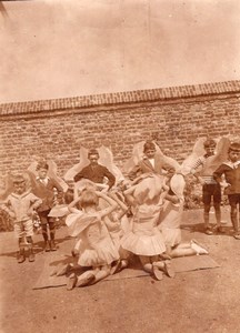 School Kids in Butterfly Costume France old Photo 1920