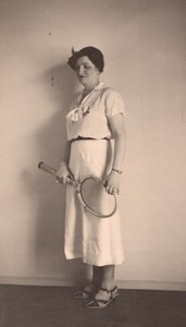 Tennis Sports Woman study Paris France old Photo 1930