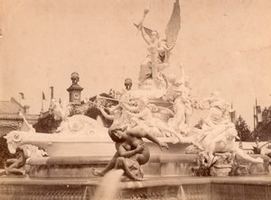 Paris World Fair Luminous Fountain old Photo 1900