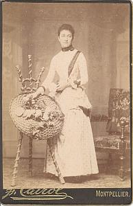 France Montpellier Woman Flowers Work old CC Photo 1890