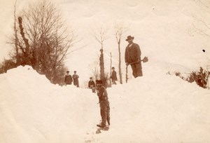 France, Felletin Winter Snow Road Workers Photo 1891