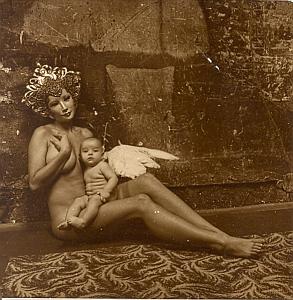 Allegory Maternity women mask angel nude Photo 2000