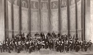 France Orchestra & Conductor on Stage old Photo 1920