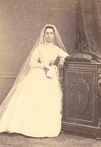 France Saint Etienne Woman Fashion old CC Photo 1870'