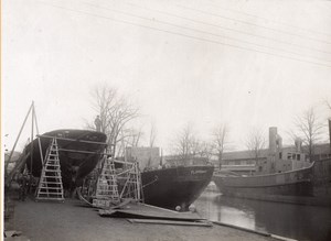 Paris WWI WW1 Military Boat Building old Photo 1916