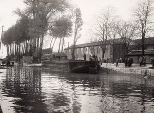 Paris WWI WW1 Military Boat Canal old Photo 1916