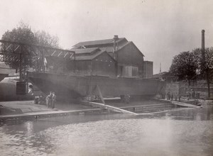 Paris WWI WW1 Military Boat Building old Photo 1916