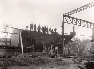 Paris WWI WW1 Military Boat Building old Photo 1916