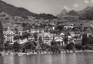 Switzerland Geneva Lake houses old Photo 1950'