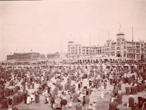 Netherlands Scheveningen beach Tourists old Photo 1900'