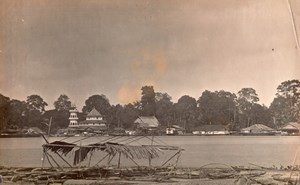 Borneo Island Samarinda Mahakam River old Photo 1920'