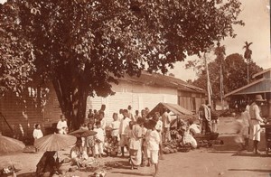 Borneo Island Samarinda Street Market old Photo 1920