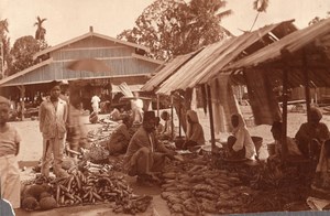 Borneo Island Samarinda Street Market old Photo 1920
