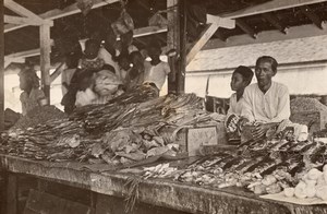 Borneo Island Samarinda Street Market old Photo 1920