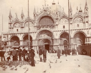 Italy Venezia Busy San Marco Place snapshot Photo 1899