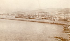 Italy Genoa Harbour Panorama old snapshot Photo 1899