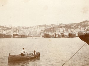 Italy Genoa Harbour Panorama old snapshot Photo 1899