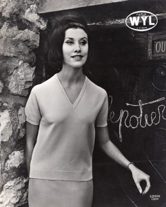 French Woman Fashion Model Wyl Paris old Photo 1960