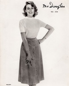 French Woman Fashion Model Mc Douglas old Photo 1960