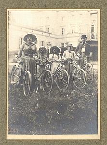 France Family Cycling Sunday Promenade old Photo 1900