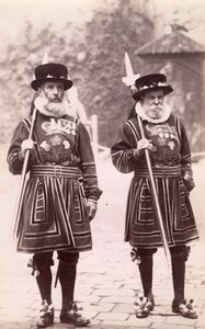 Guards Tower of London Yeomen Warders Beefeaters Military Old FGOS Photo 1890