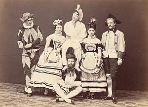 Pantomime Show Actors Stage Wien Old Atelier Adele Cabinet Card Photo CC 1869