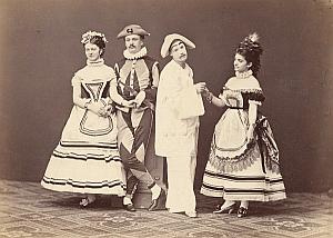 Pantomime Show Actors Stage Wien Old Atelier Adele Cabinet Card Photo CC 1869