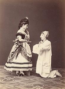 Pantomime Show Actors Stage Wien Old Atelier Adele Cabinet Card Photo CC 1869