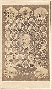 Pope Pie IX & Cardinals old D'Alessandri CDV Photo 1865