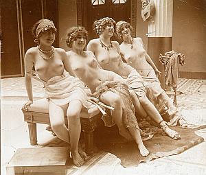 Hammam Nude Scene old glass stereo Photo Richard 1900'