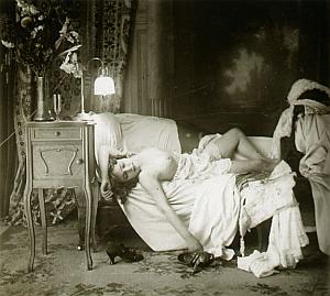 Artistic Study Nude Scene old glass stereo Agelou 1900'