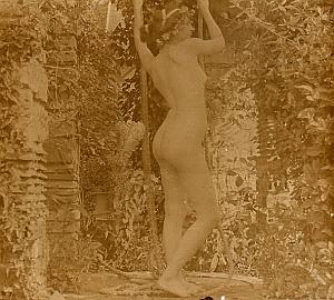 Artistic Study Nude Scene old glass stereo Agelou 1900'