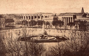Nimes Center Panorama Arenes France old Photo 1890'
