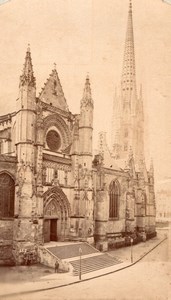 Bordeaux Cathedrale exterior France old Photo 1890'