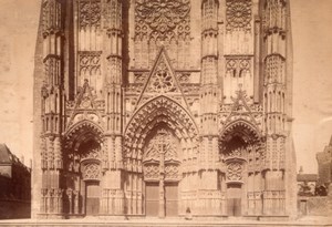 Tours Cathedrale facade France old Photo 1890'