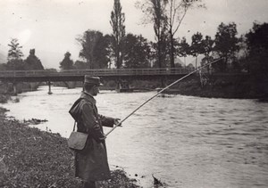 Fisherman Thur Alsace WWI WW1 Military old Photo