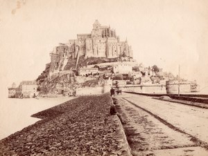 Mont Saint Michel Abbaye Scaffolding France Photo 1880