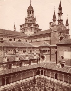 Certosa di Pavia Fianco Chiesa Italy old Photo 1880'