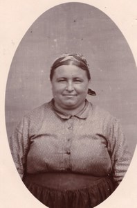 Smiling Chubby Woman France old Photo 1900'