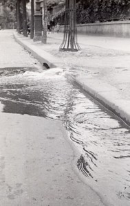 Street Waterfall Sewer Paris Unusual Snapshot 1946