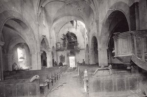 France Church interior ruins WWI Military scene old war Photo