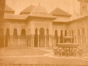 Spain Granada Alhambra Lions Fountain Photo Puig 1875'