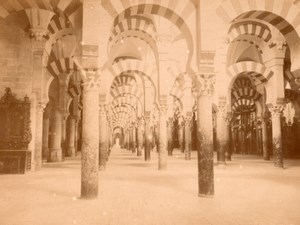 Spain Cordoba Mezquita Interior old Photo Puig 1875'