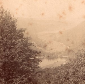 Retournemer Lake Vosges old stereo Photo 1880