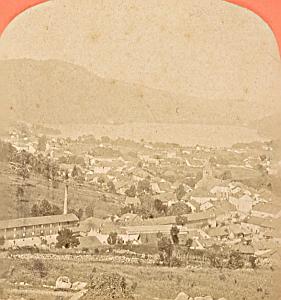 Gerardmer Lake & City Panorama old stereo photo 1880