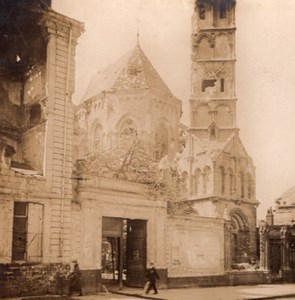 Arras City Ruins WWI WW1 old stereo Photo 1918