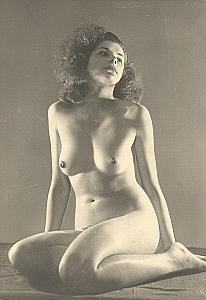 Woman Risque Nude France Paris old Estel Photo 1950'