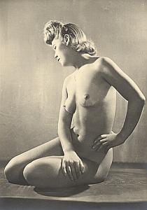 Woman Risque Nude France Paris old Estel Photo 1950'