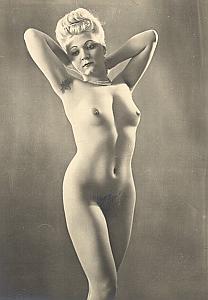 Woman Risque Nude France Paris old Estel Photo 1950'